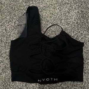 Single shoulder sports bra NVGTN size small